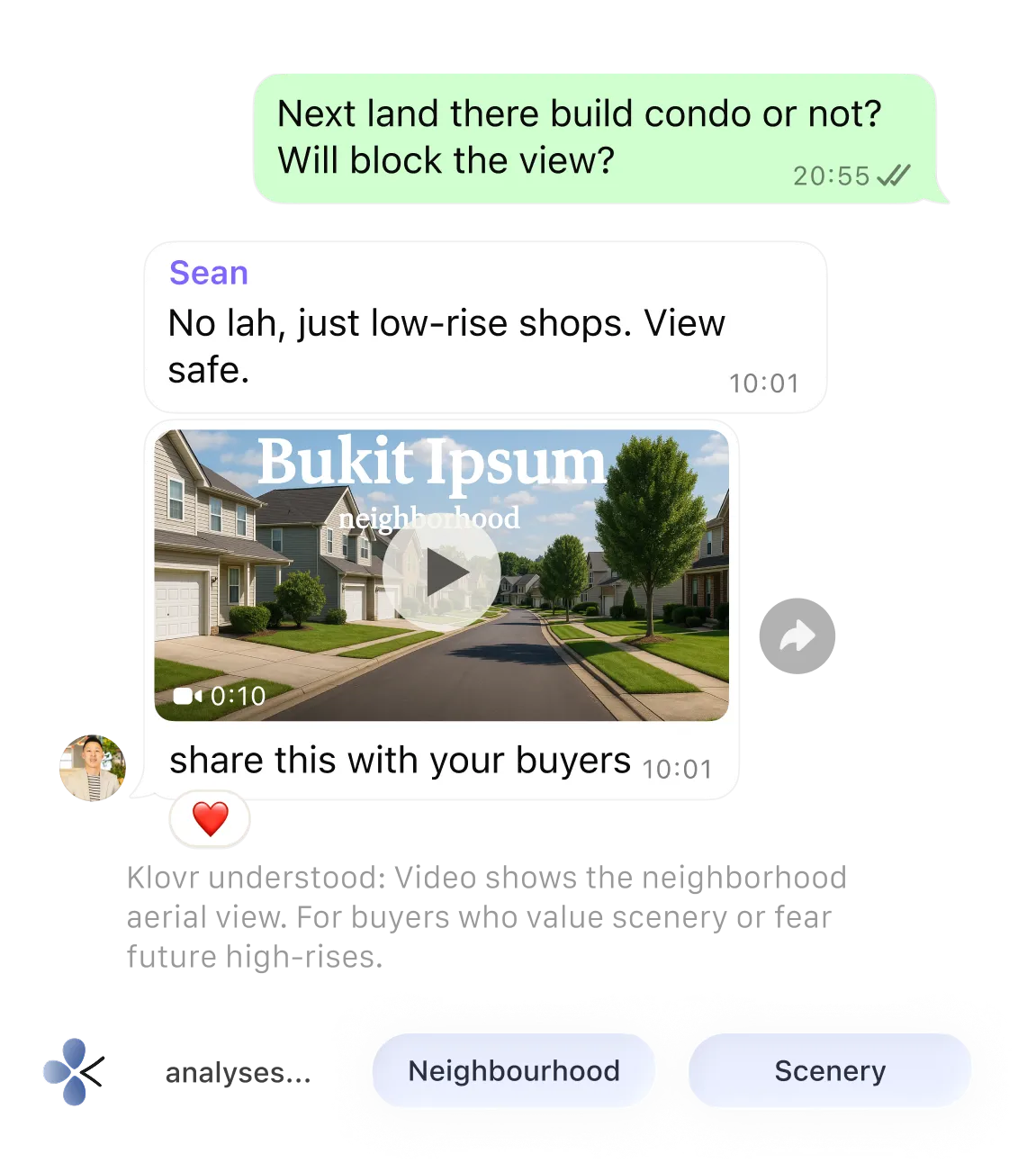 Klovr AI insights dashboard capturing sales techniques and project knowledge from team conversations