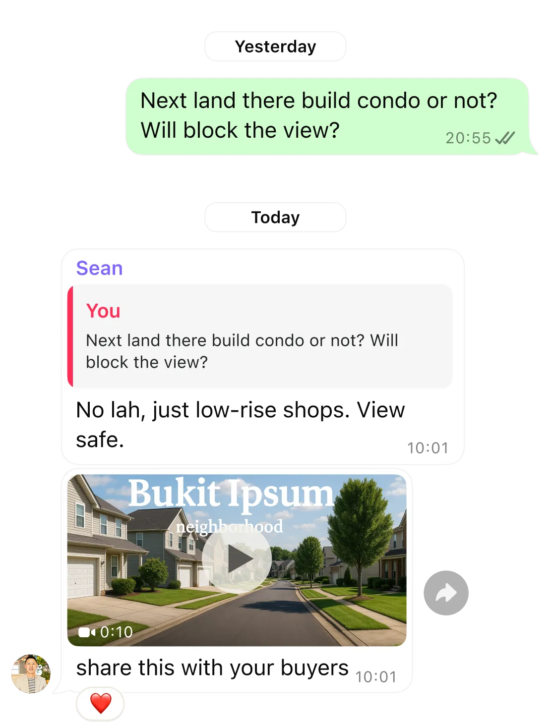 WhatsApp team collaboration group chat showing sales conversations and project details shared naturally between team members