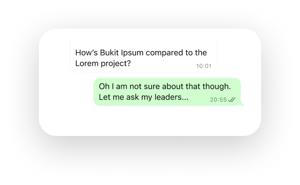 Buyer asks about project and agent needs to check with leaders.